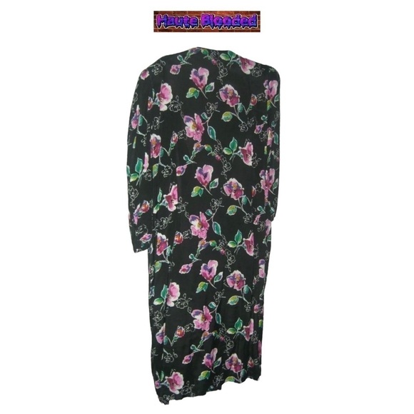 Vintage 90's More Jazz Floral Print Dress Button Down Duster Flower Plus Boho 20 - Picture 9 of 13